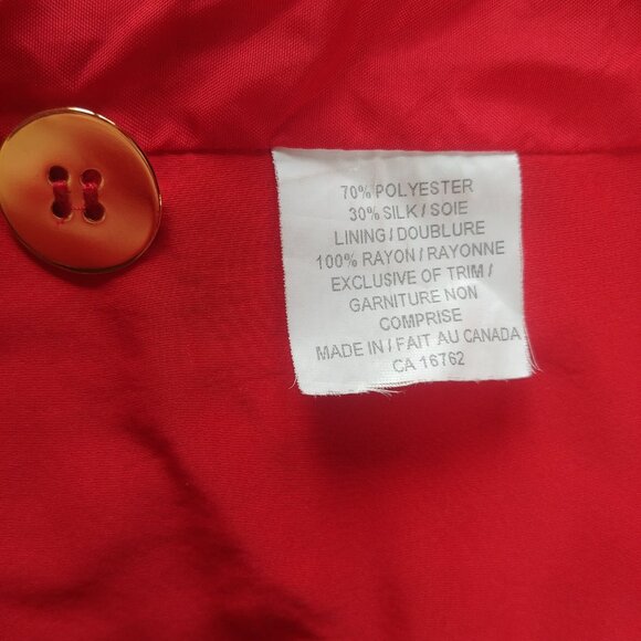 Lida Baday red silk blend lightweight jacket gold buttons 12 - Picture 6 of 16